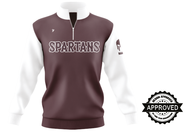 Spartans Baseball - Maroon & White LSL 1/4 Zip Jacket '26