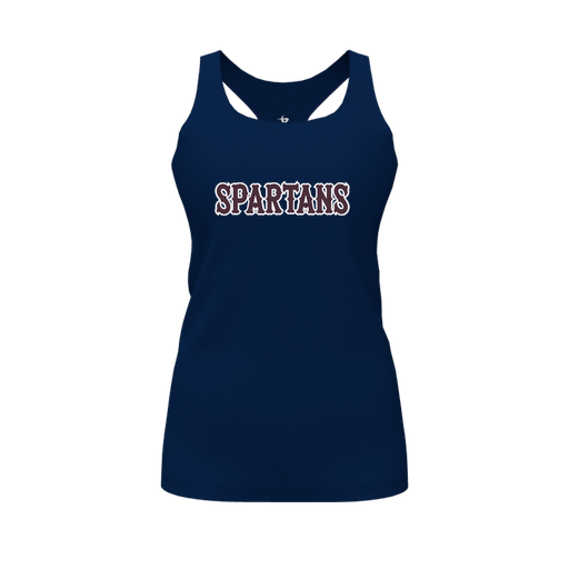 [CUS-DFW-RCBK-PER-NVY-FYS-LOGO2] Racerback Tank Top (Female Youth S, Navy, Logo 2)