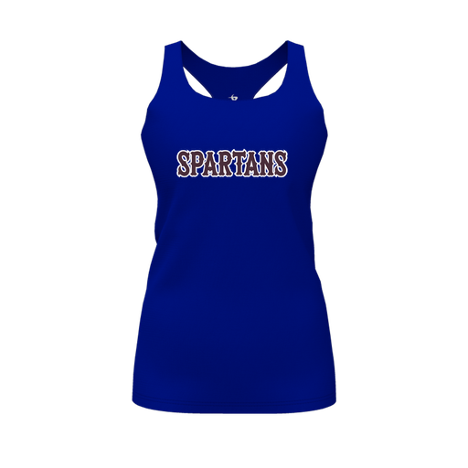 [CUS-DFW-RCBK-PER-RYL-FYS-LOGO2] Racerback Tank Top (Female Youth S, Royal, Logo 2)