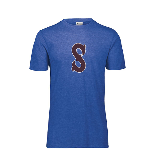 [FTSCUBRY-YS-LOGO1] Decker Youth Tri-Blend T-Shirt - Short Sleeve (Youth S, Royal, Logo 1)