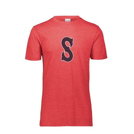 [FTSCUBRD-YS-LOGO1] Decker Youth Tri-Blend T-Shirt - Short Sleeve (Youth S, Red, Logo 1)