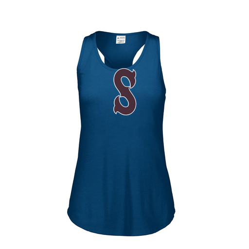 [FT0TUBNV-FAS-LOGO1] Ladies Tri Blend Tank Top (Female Adult S, Navy, Logo 1)