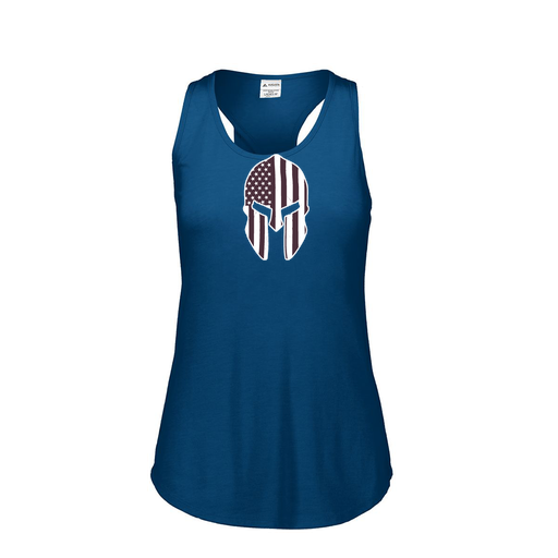 [FT0TUBNV-FAS-LOGO3] Ladies Tri Blend Tank Top (Female Adult S, Navy, Logo 3)