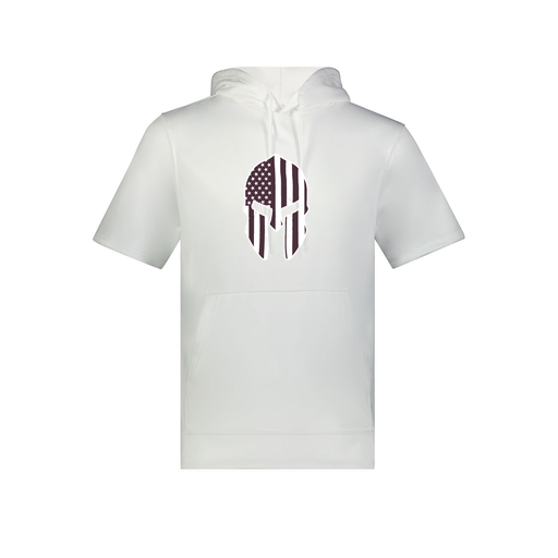 [6871.005.S-LOGO3] Men's Dri Fit Short Sleeve Hoodie (Adult S, White, Logo 3)