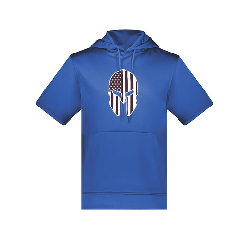 [6871.060.S-LOGO3] Men's Dri Fit Short Sleeve Hoodie (Adult S, Royal, Logo 3)