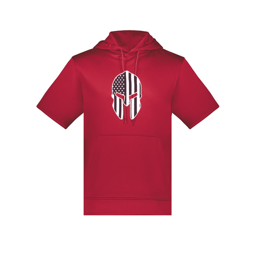 [6871.083.S-LOGO3] Men's Dri Fit Short Sleeve Hoodie (Adult S, Red, Logo 3)