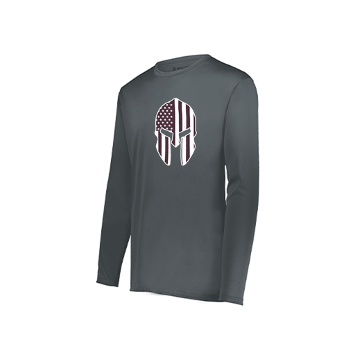 [222822.059.XS-LOGO3] Men's LS Smooth Sport Shirt (Adult XS, Gray, Logo 3)