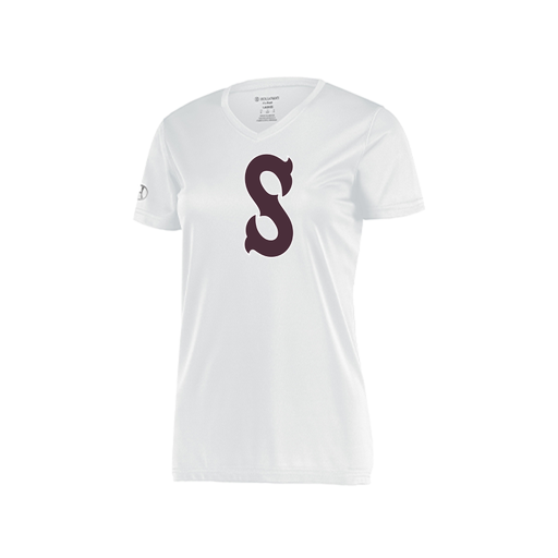 [222820.005.S-LOGO1] Ladies Movement Dri Fit Shirt (Female Adult S, White, Logo 1)