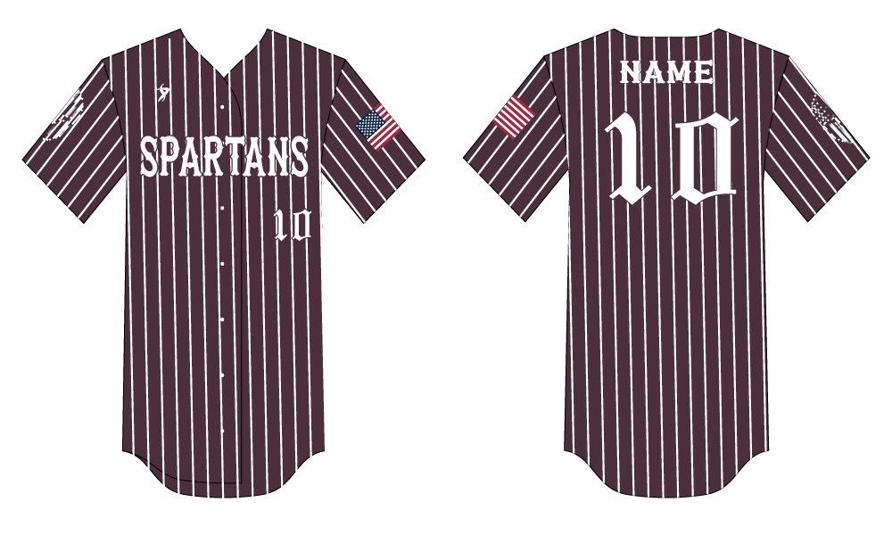 Spartans Baseball - Maroon Jersey
